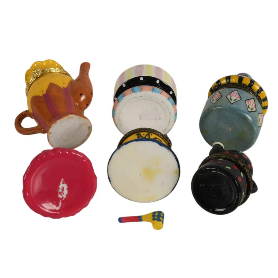 Six-Piece Party Time Porcelain Trinket Boxes-6