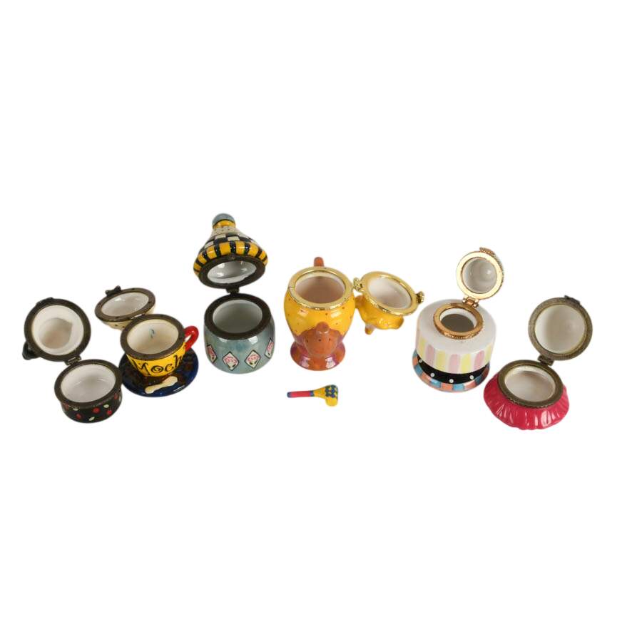 Six-Piece Party Time Porcelain Trinket Boxes-2