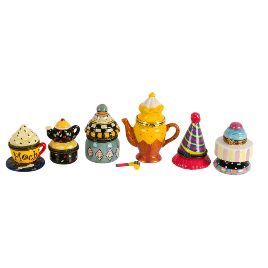 Six-Piece Party Time Porcelain Trinket Boxes-1
