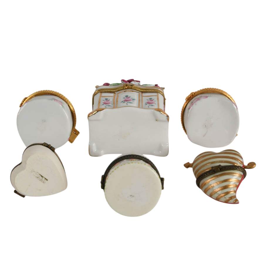 Six Porcelain Wedding Themed Jewelry Boxes-9