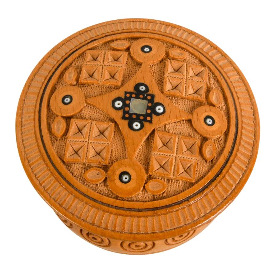 Three Handcrafted Russian Wooden Jewelry Boxes-9