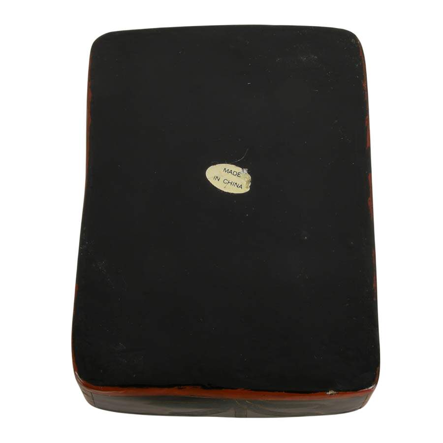Mid-Century Chinese Black Lacquer Shard Box-7