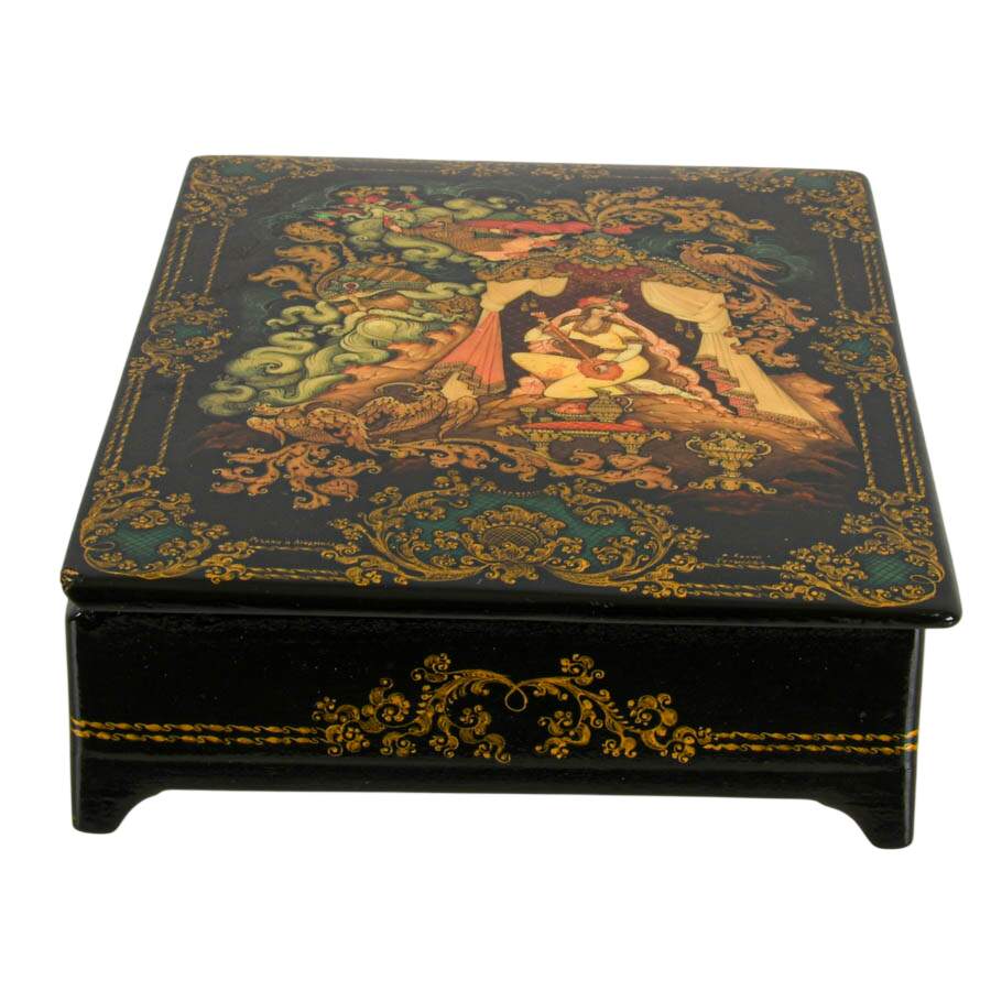 Russian Hand-Painted Lacquer Box Depicting Sadko-2
