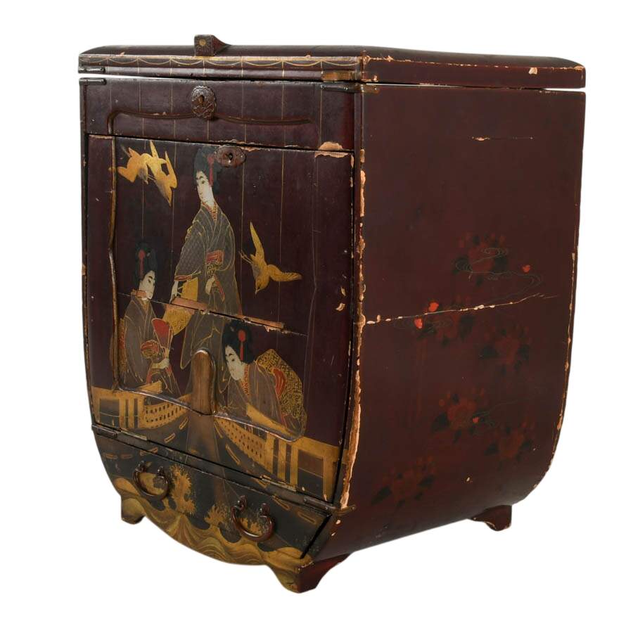 Japanese Meiji Period Lacquerware Kodansu Storage Cabinet-3