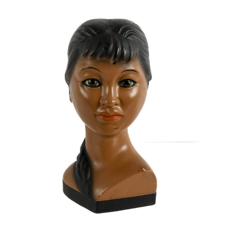 Grouping of Three Mid-Century Modern Chalkware Hawaiian Figural Bust-7