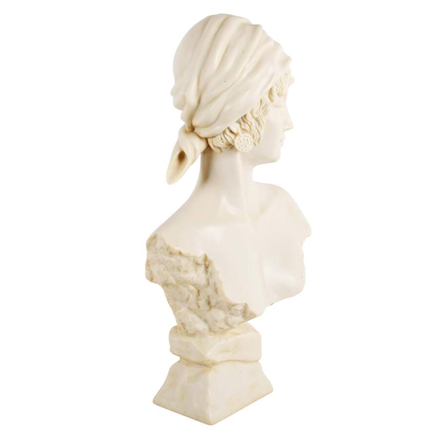 Large Alabaster-Style Resin Bust of Woman-8