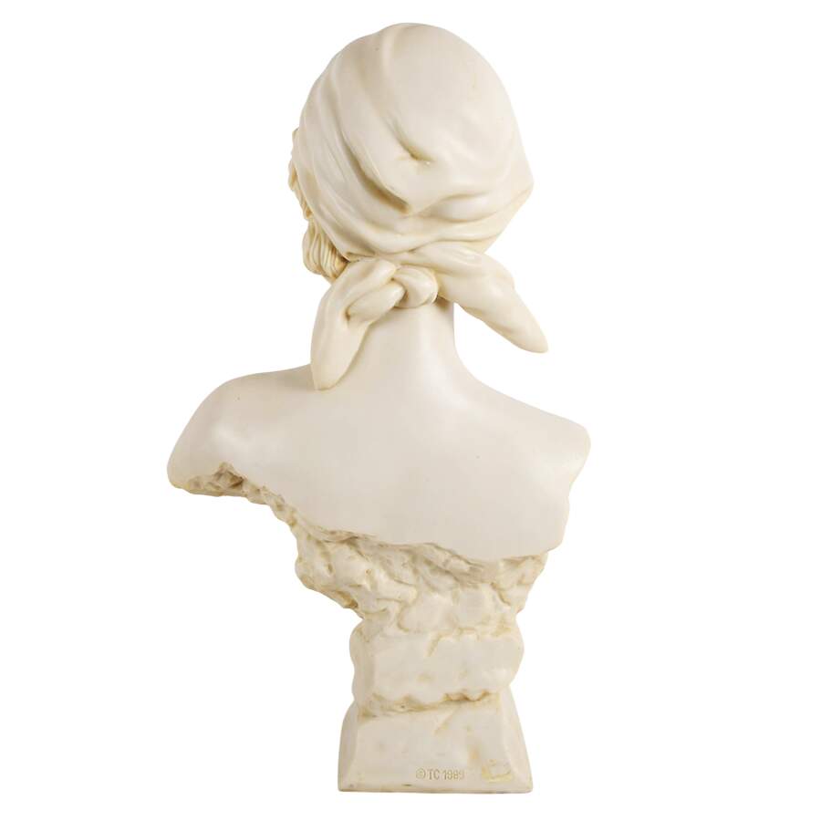 Large Alabaster-Style Resin Bust of Woman-6