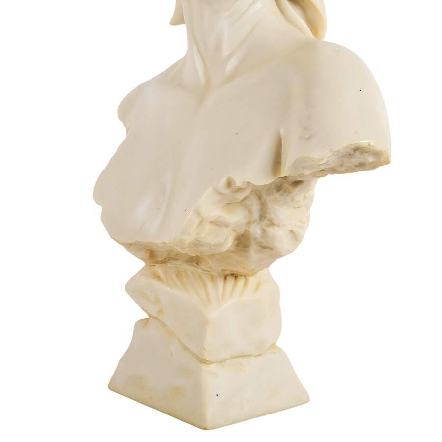 Large Alabaster-Style Resin Bust of Woman-4