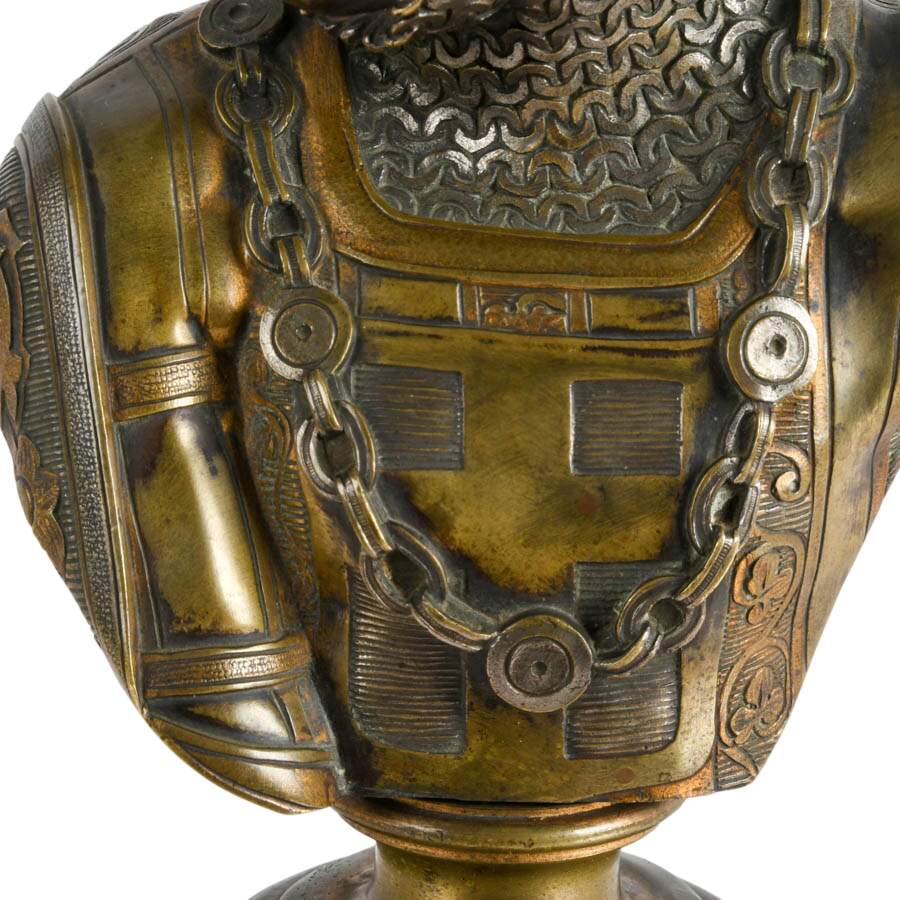 French Bronze Medieval Crusader Bust After Émile Guillemin-2