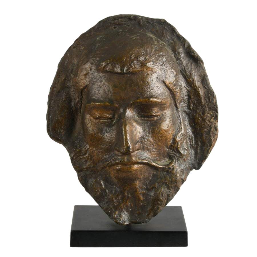Death Mask of Aristotle Sculpture on Base After Paul Gauguin-1