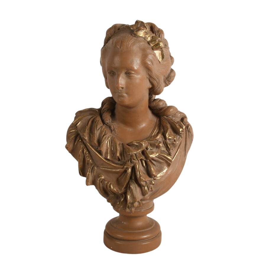Ceramic Bust of Marie-Antoinette After Albert Ernest Carrier-Belleuse-1