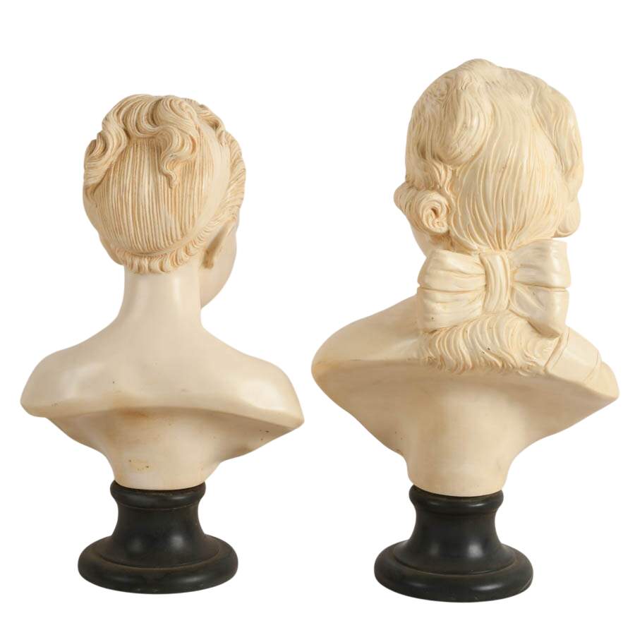 Matching Pair of French-Style Classical Resin Bust Sculptures-4