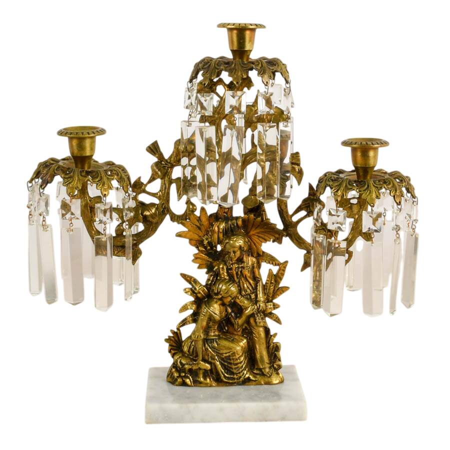 Antique Trio of Girandole Candlesticks-4