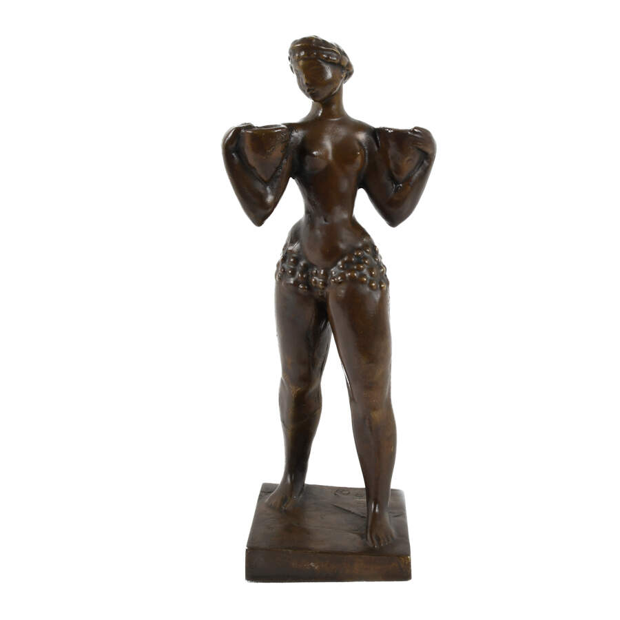 Signed Bronze Waterbearer Statuette-11