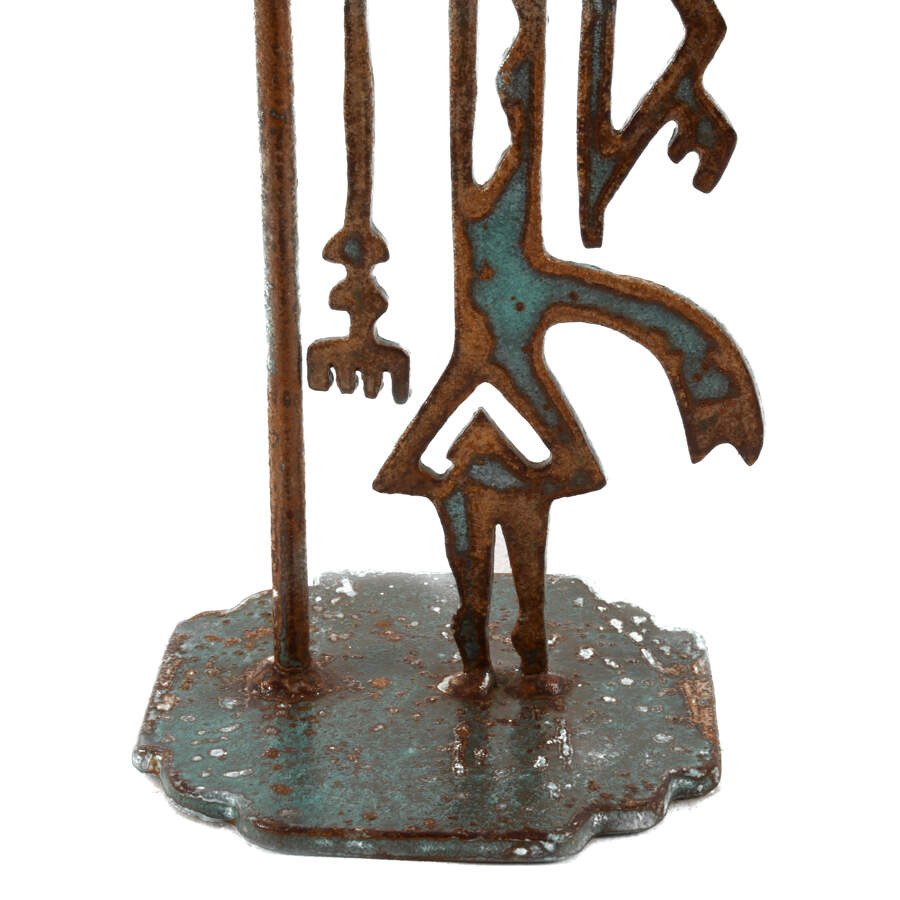 Metal Native American Sculptural Candleholder-6