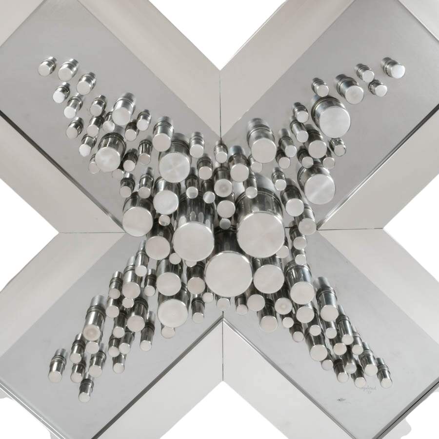 Modernist-Style Chrome Wall Sculpture-6