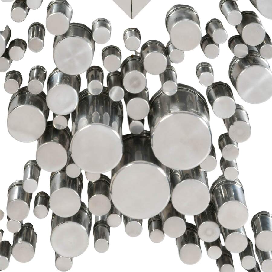 Modernist-Style Chrome Wall Sculpture-5