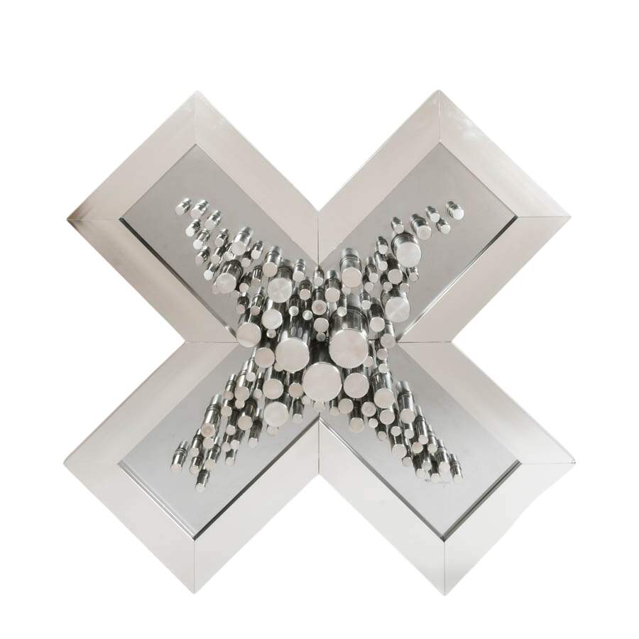 Modernist-Style Chrome Wall Sculpture-1