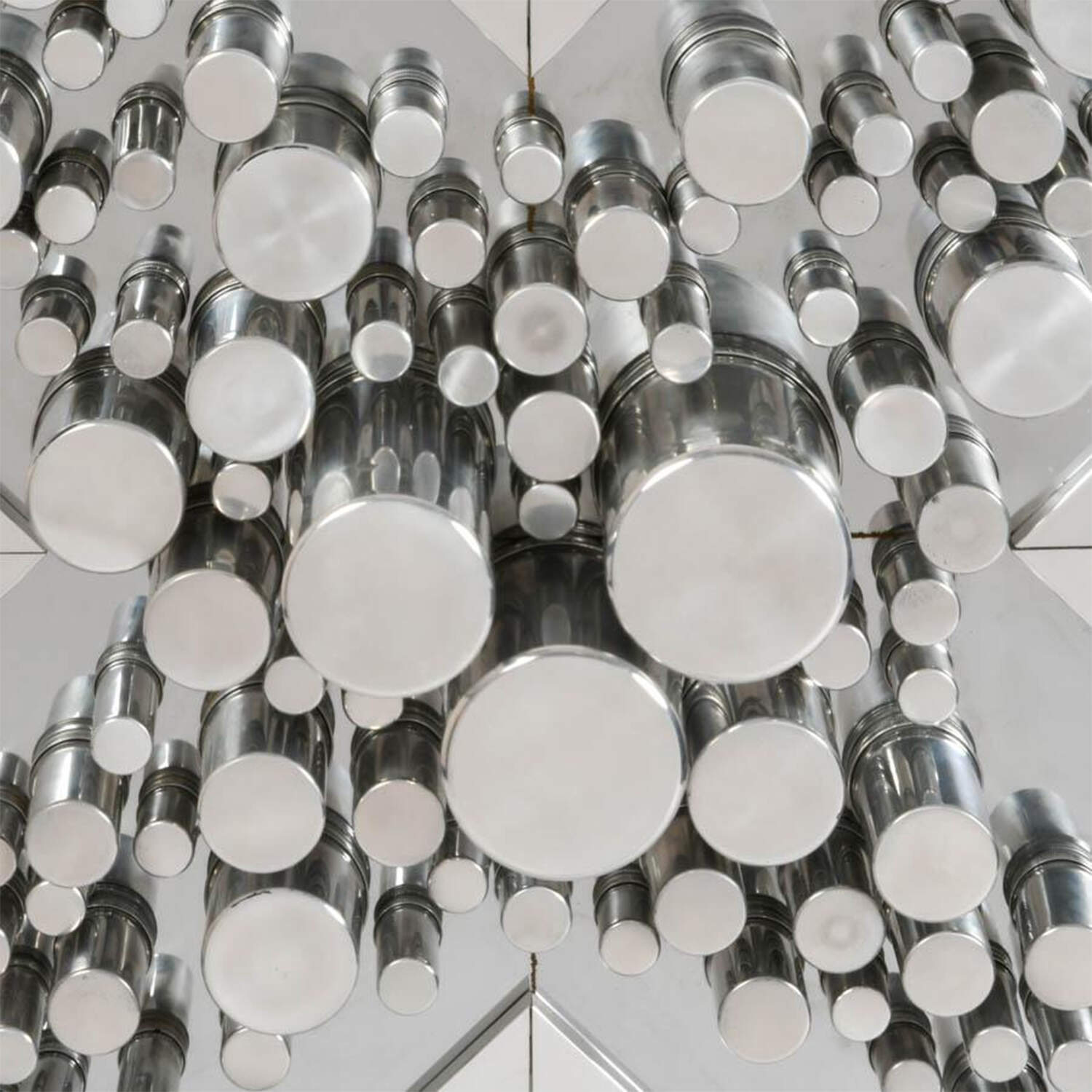 Modernist-Style Chrome Wall Sculpture-4