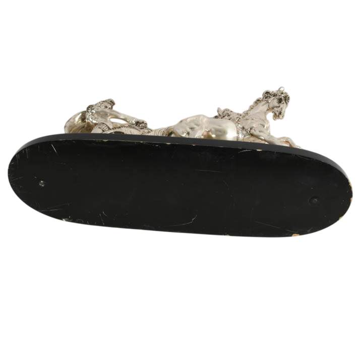 Signed A. Santini Silvered Roman Chariot Sculpture-9