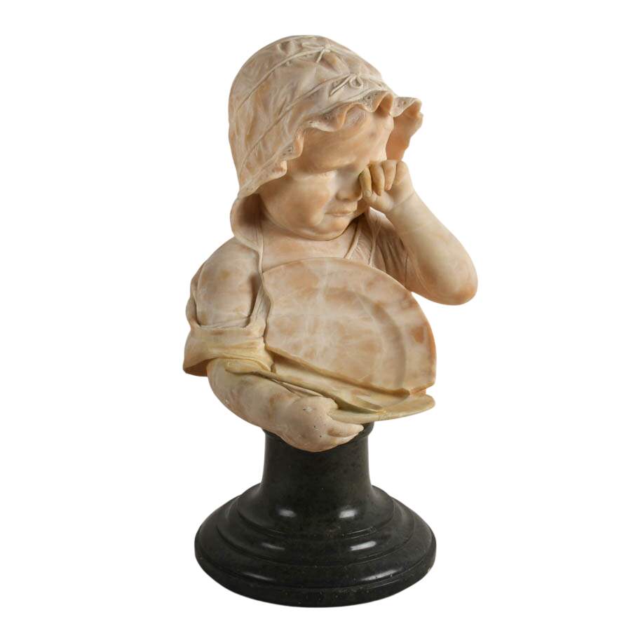 Signed "The Broken Plate" Marble Statue After Fortunato Galli-9