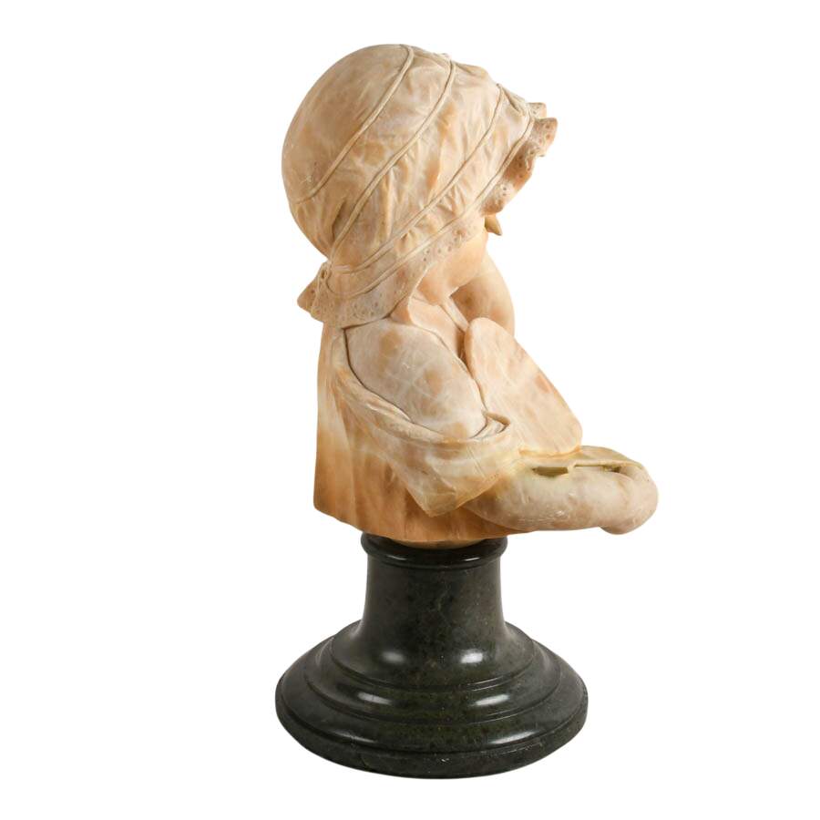 Signed "The Broken Plate" Marble Statue After Fortunato Galli-8