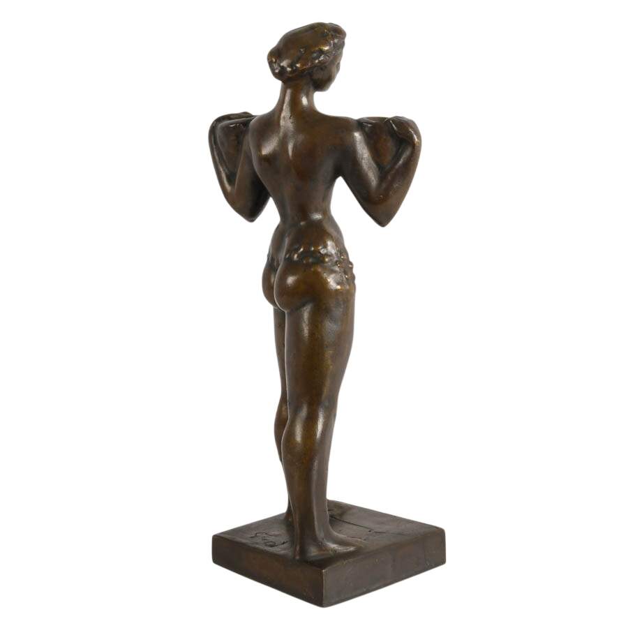 Signed Bronze Waterbearer Statuette-8
