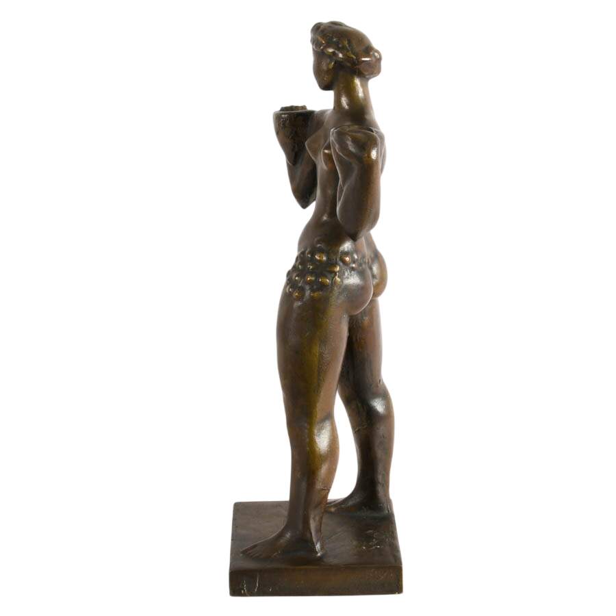 Signed Bronze Waterbearer Statuette-5