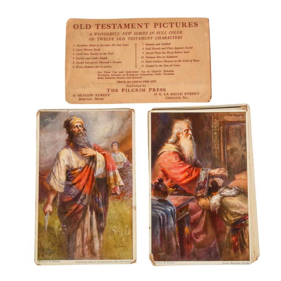 24 Old Testament Pictures for Pilgrim Press Lithograph Postcards-1