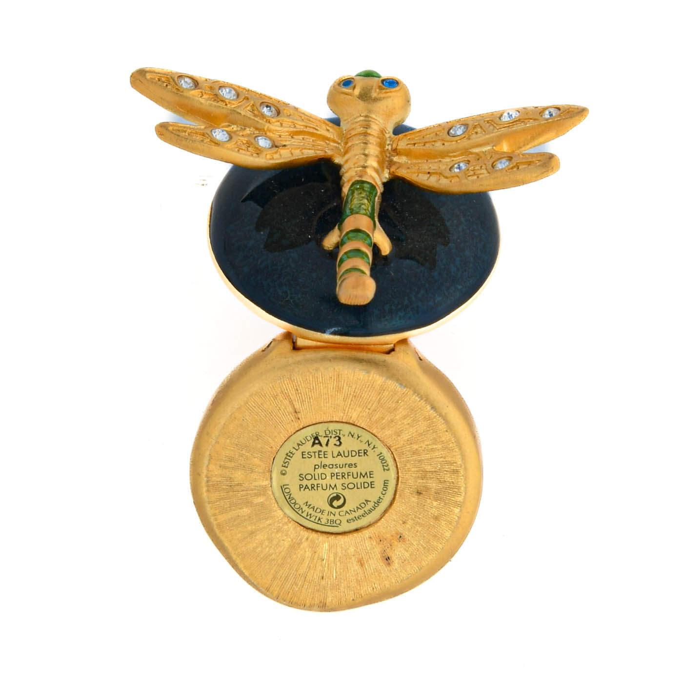 Estée Lauder 2003 Pleasures Golden Dragonfly Solid Perfume Compact-6