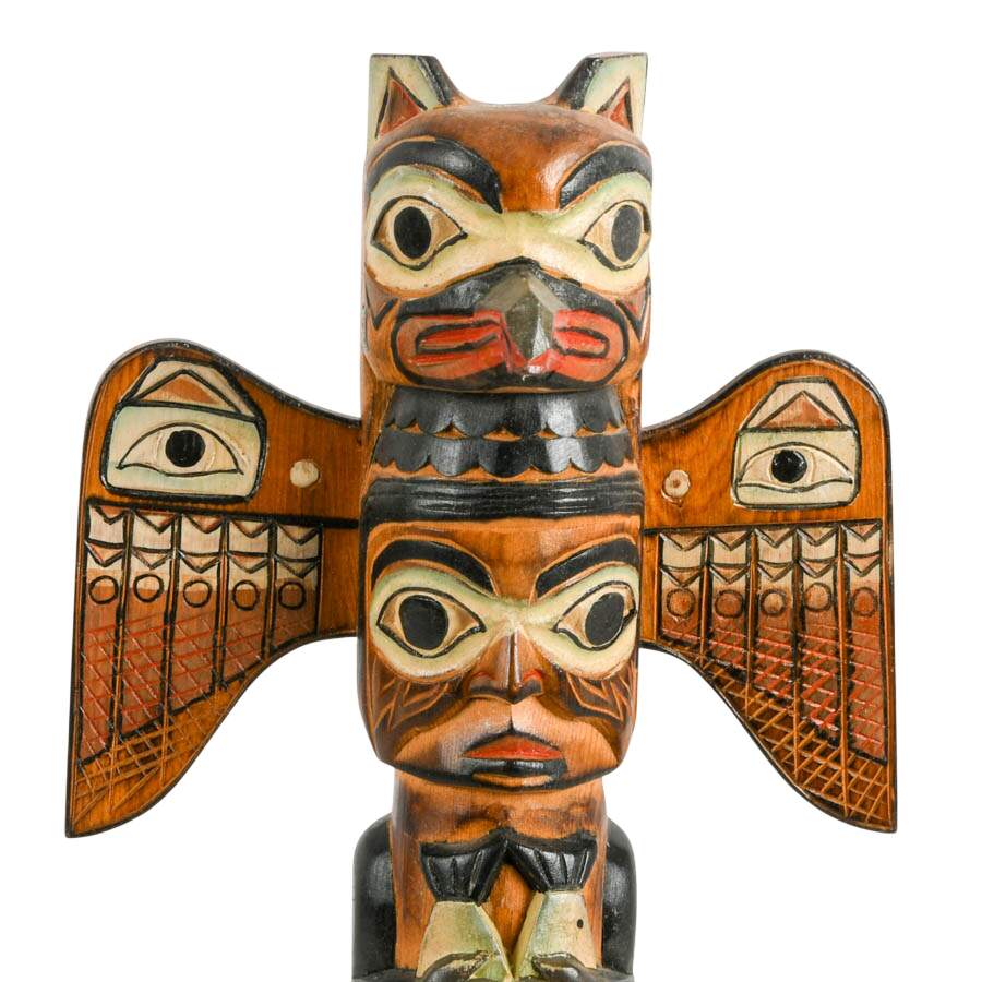 Alaska Black Diamond "The Legend of Fog Woman" Wooden Totem Figure-6
