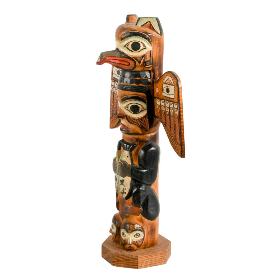 Alaska Black Diamond "The Legend of Fog Woman" Wooden Totem Figure-3
