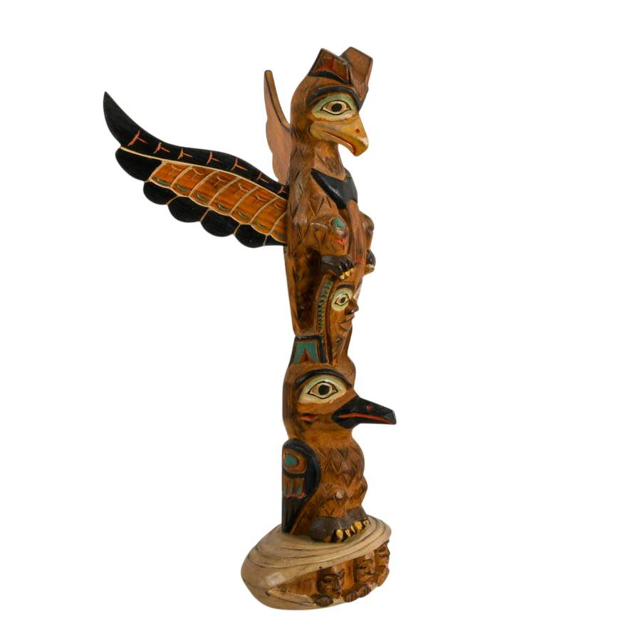 Alaska Black Diamond "The Legend of Mandkind" Wooden Totem Figure-4