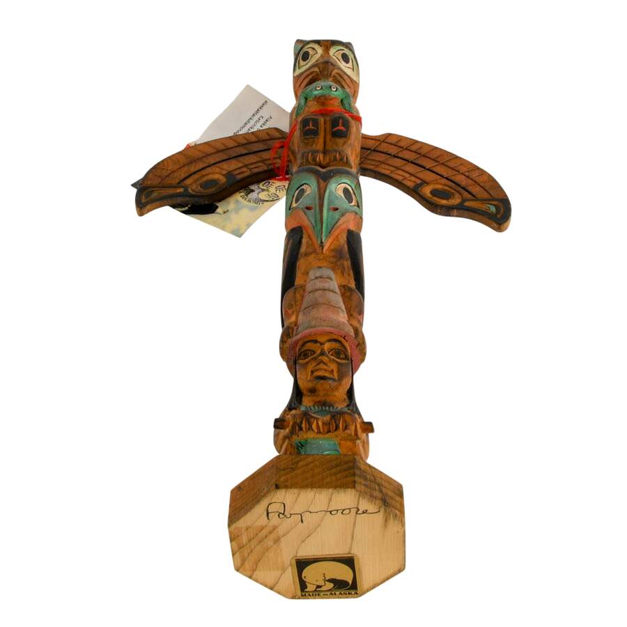 Alaska Black Diamond "Shaman's Daughter" Wooden Totem Figure-9