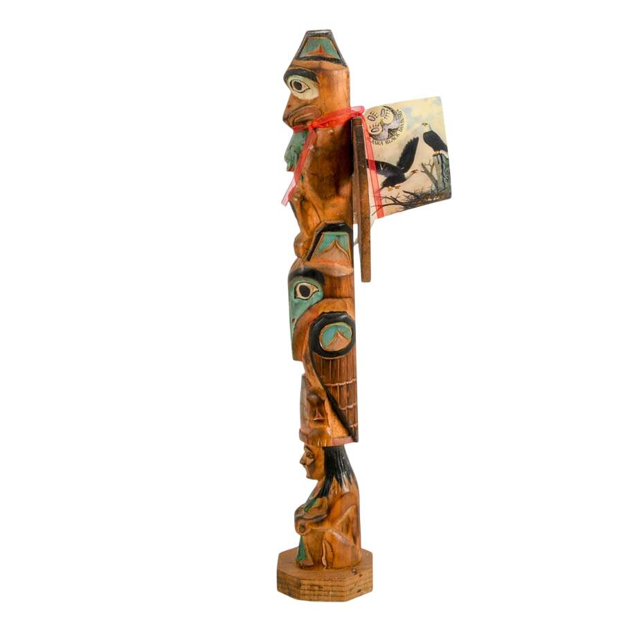 Alaska Black Diamond "Shaman's Daughter" Wooden Totem Figure-3