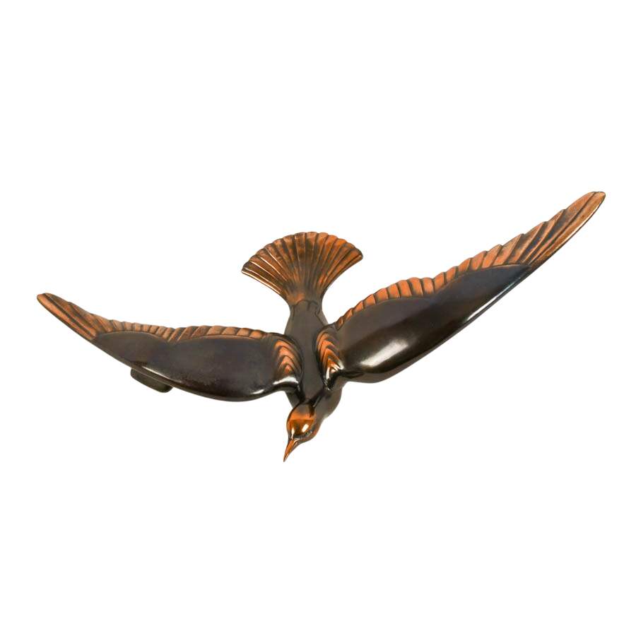 Pair Spelter Seagulls in the Style of J.B. Léonard "Two Seagulls in Flight"-5