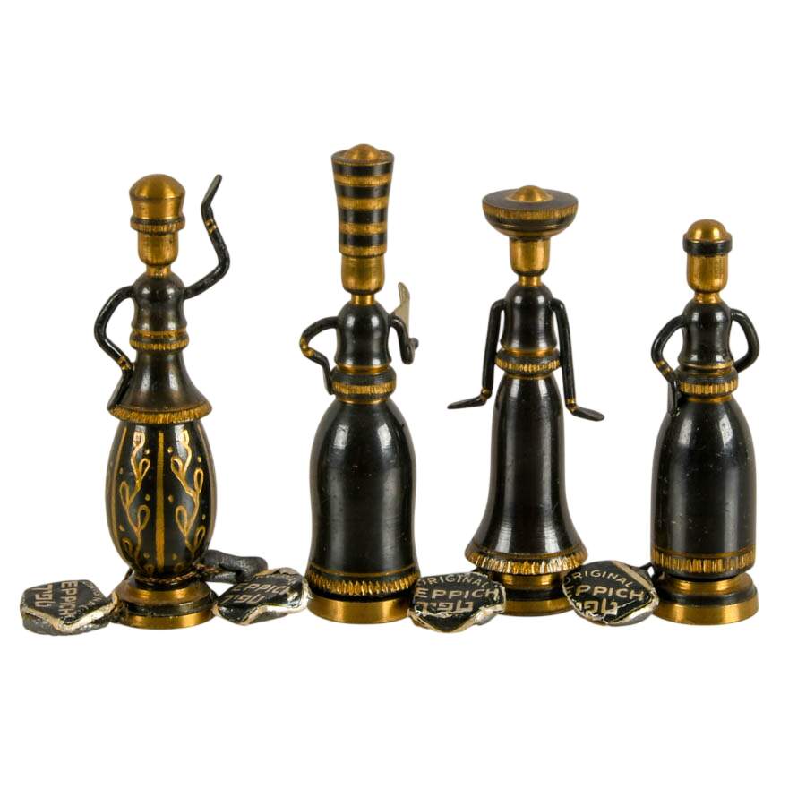 Set of Four Hans Teppich Brass Biblical Female Figurines-3