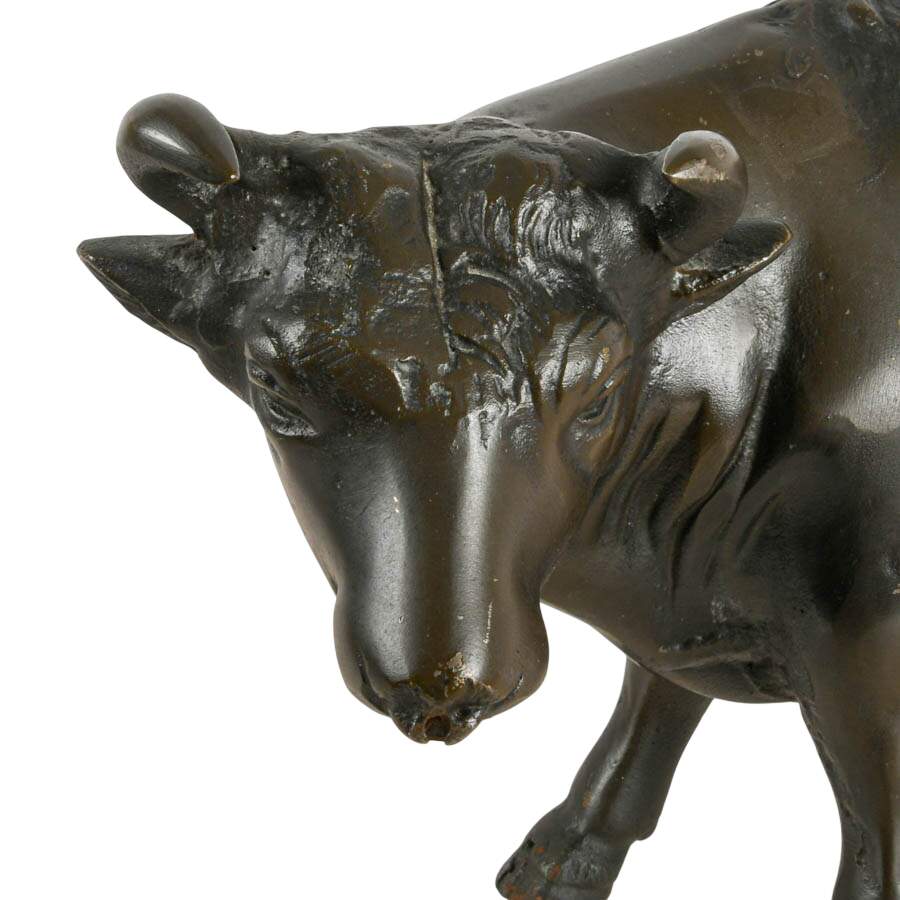 Cold Painted Spelter Bull Figure-6