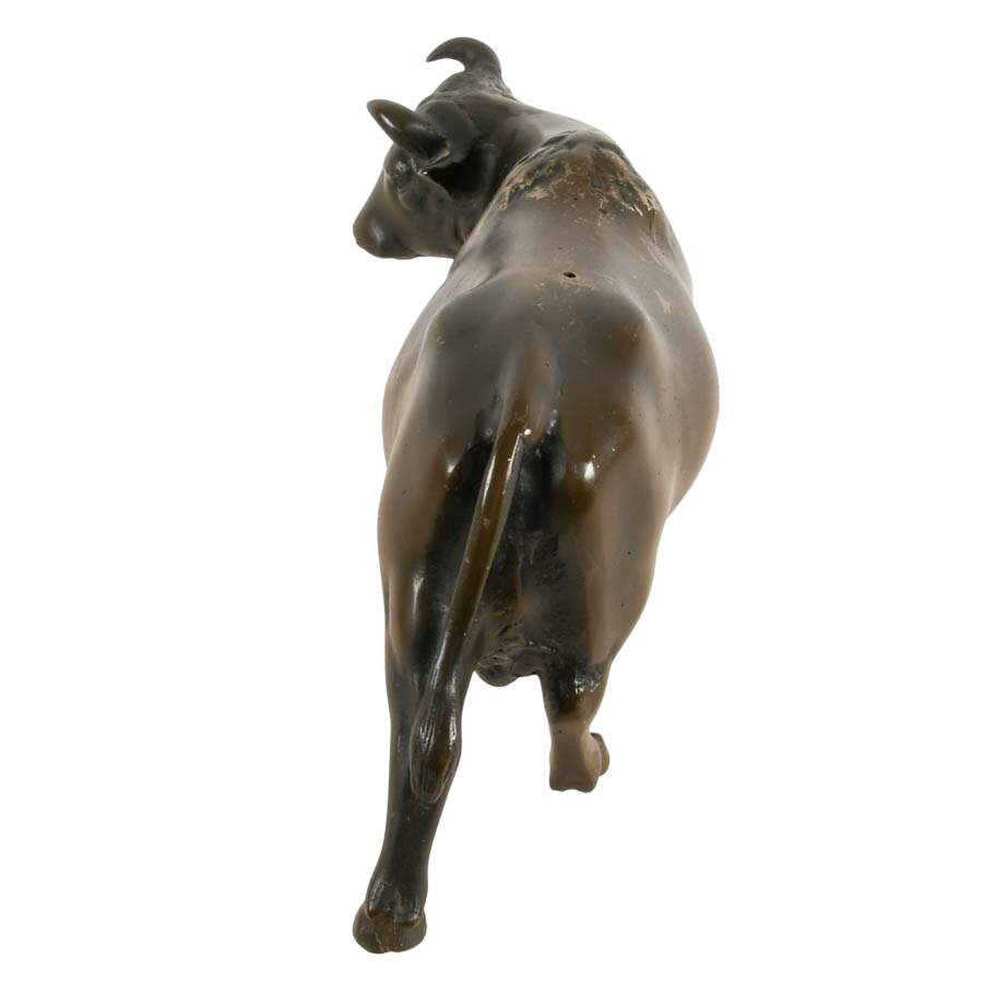 Cold Painted Spelter Bull Figure-3