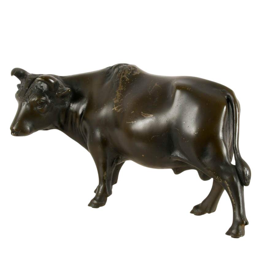 Cold Painted Spelter Bull Figure-2