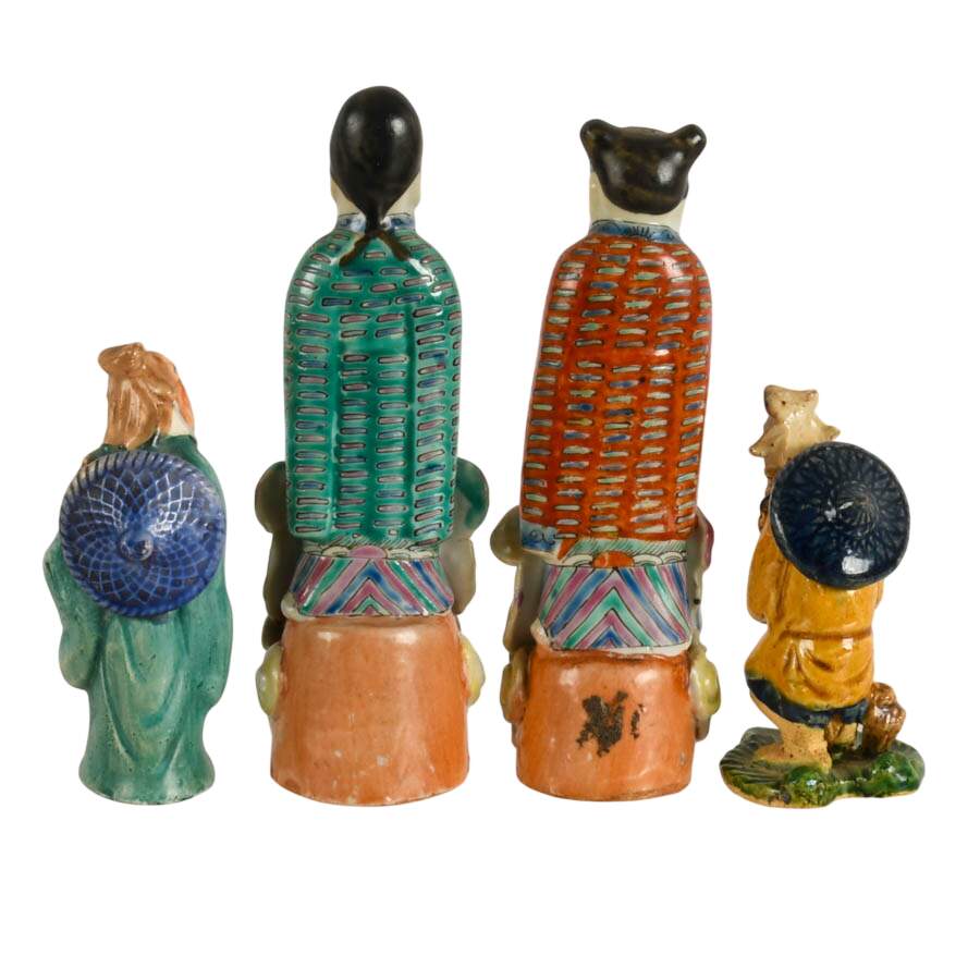 Set of Four Vintage Chinese Export Men of Wisdom Figures-3