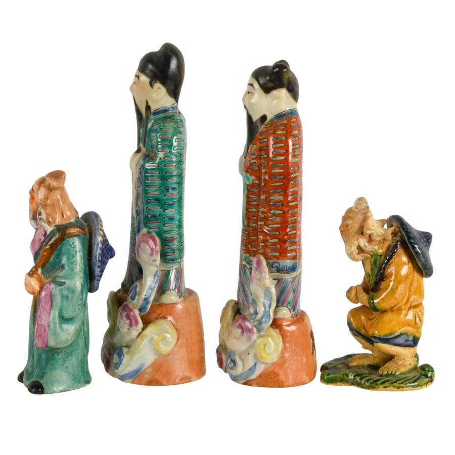 Set of Four Vintage Chinese Export Men of Wisdom Figures-2