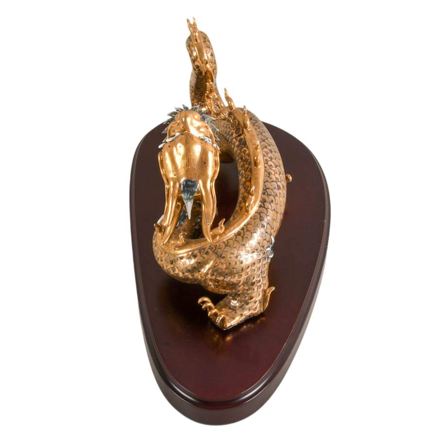 Antique Chinese Ceramic Dragon on Base-3