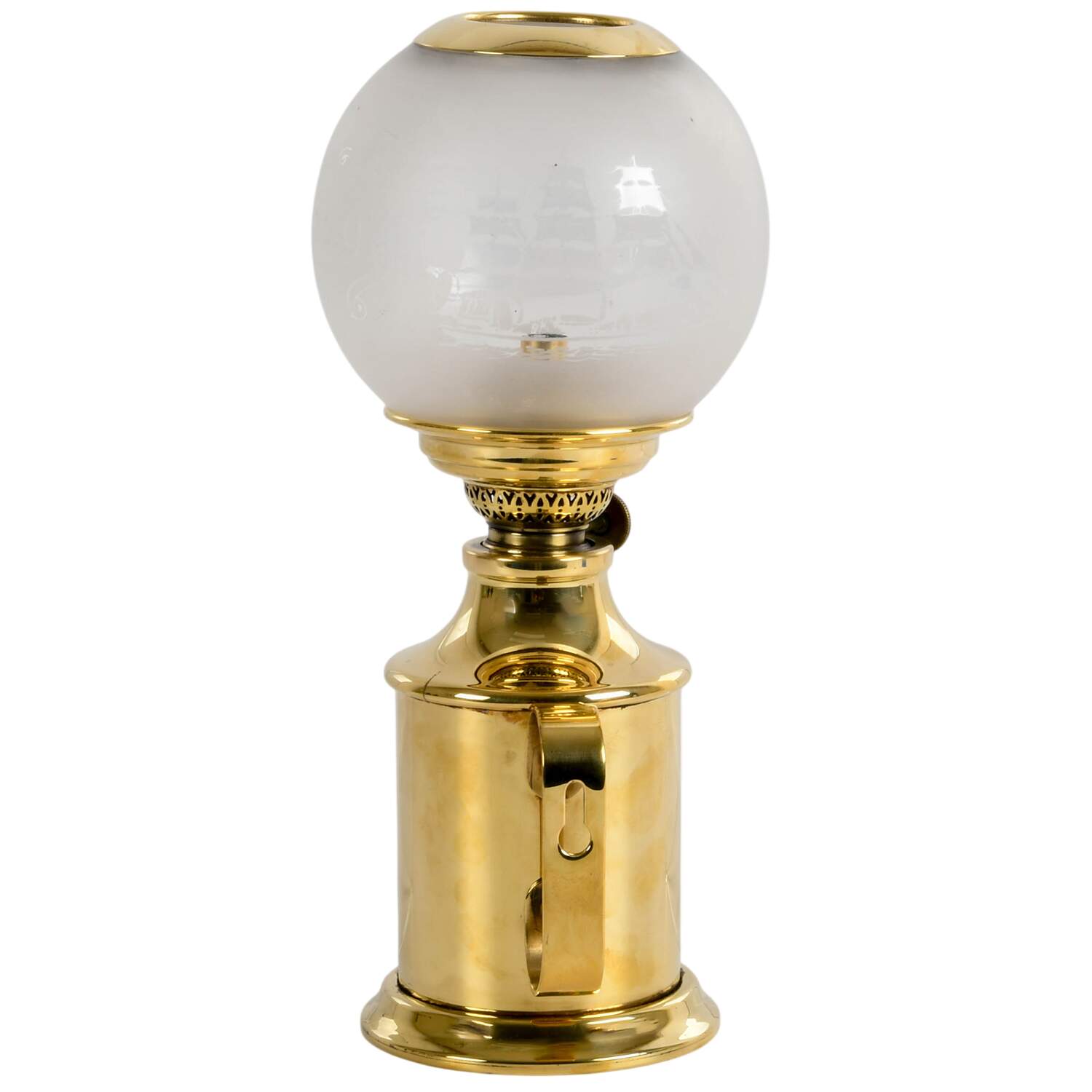 Antique Gaudard French Oil Lamp with Etched Glass Globe-4