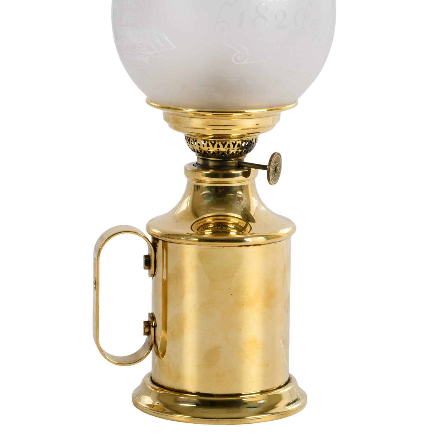 Antique Gaudard French Oil Lamp with Etched Glass Globe-3