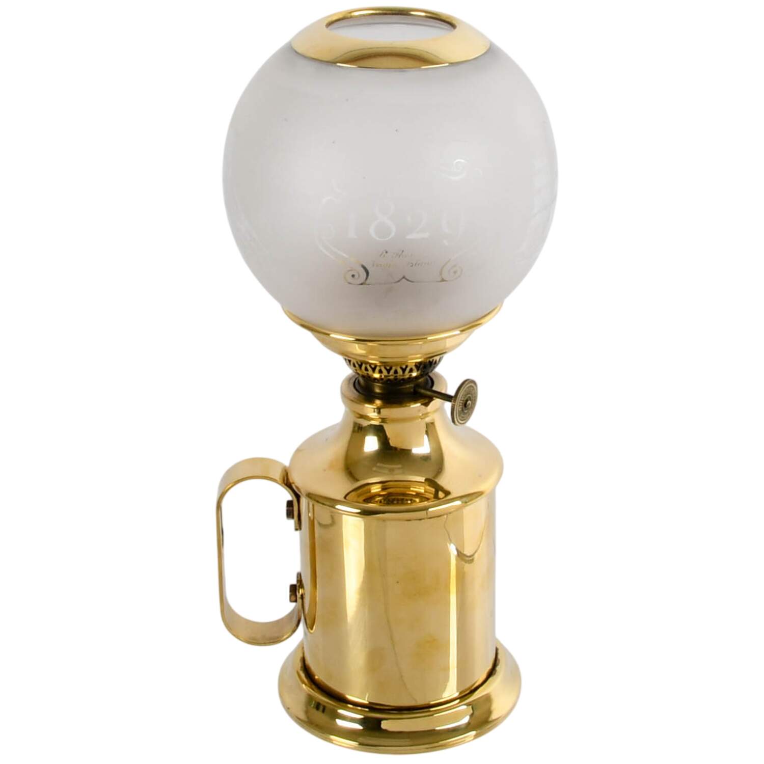 Antique Gaudard French Oil Lamp with Etched Glass Globe-1
