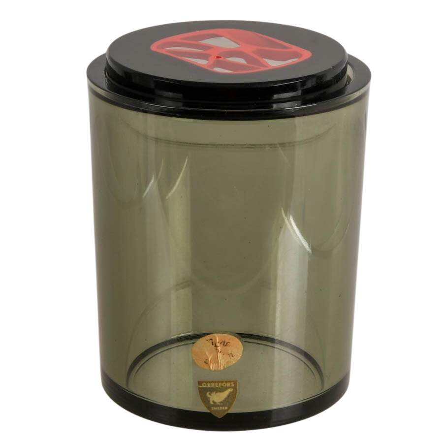 Mid-Century Orrefors Abstract Glass Jar-3