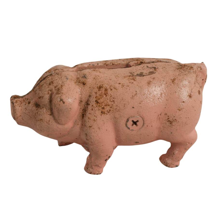 Collection of Three Pig Metal and Stone Décor-10