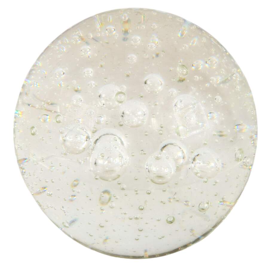Hand-Blown Glass Paperweight with Infused Floating Bubbles-1