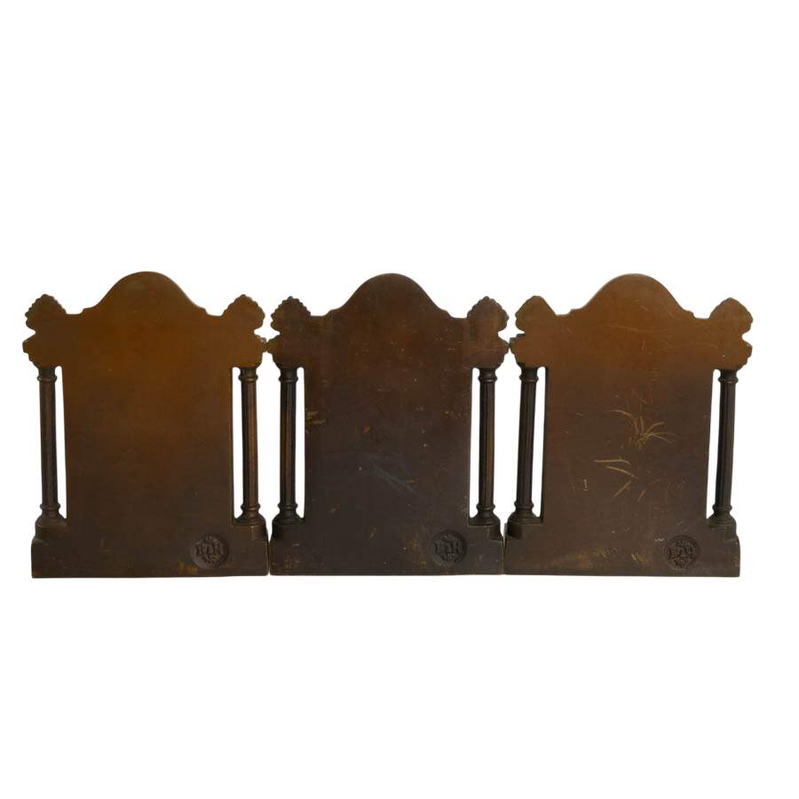 Literary Trio Cast Iron Bookends by Bradley & Hubbard-3